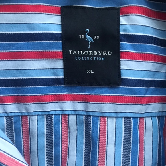 Tailorbyrd Collection Mens Button Down Long Sleeve Striped Shirt Size XL - Picture 4 of 5